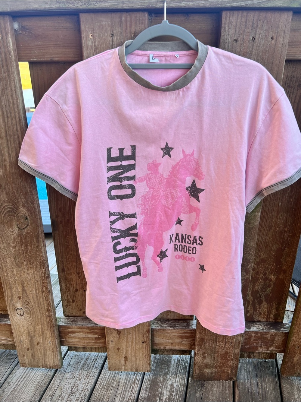 Lucky One Kansas Rodeo Pink Graphic Women’s T‑Shirt
